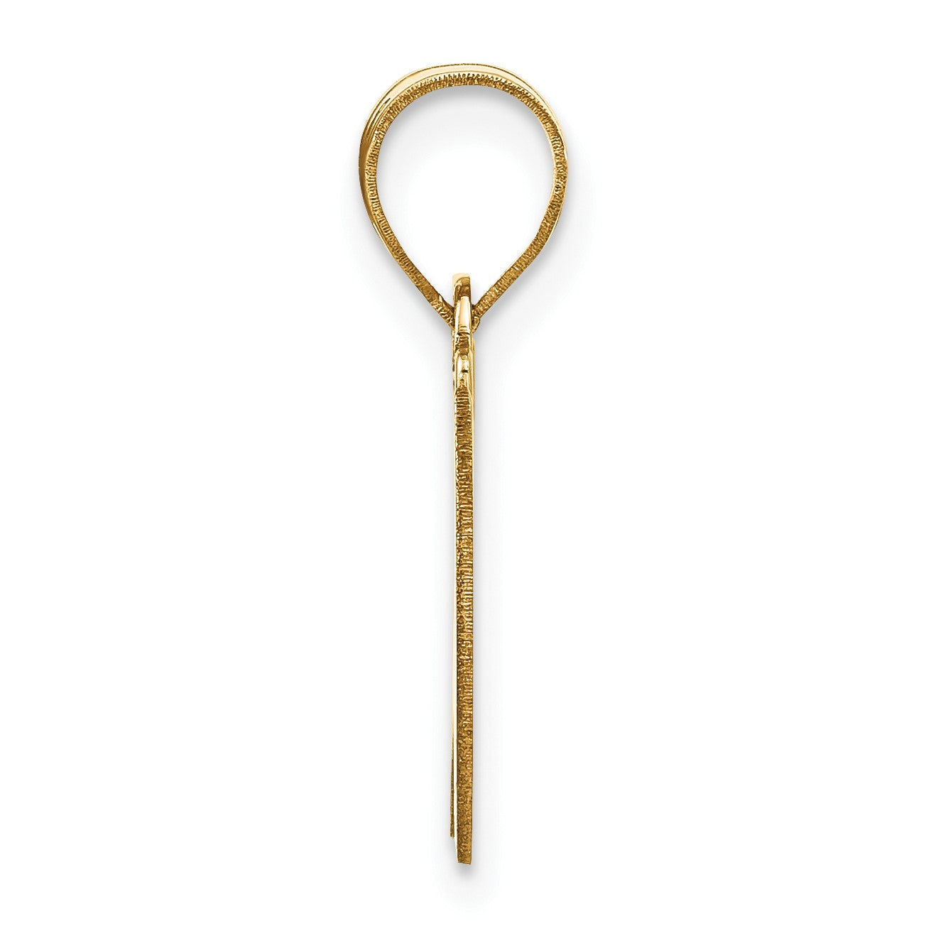 14k Polished Script Letter W Initial Pendant
