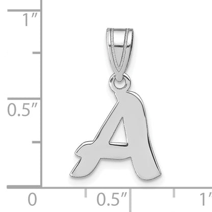 14kw Polished Script Letter A Initial Pendant