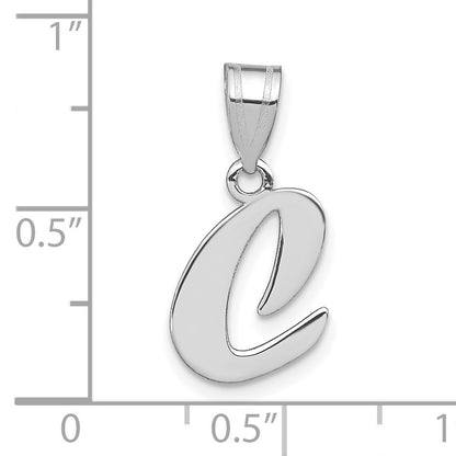 14kw Polished Script Letter C Initial Pendant