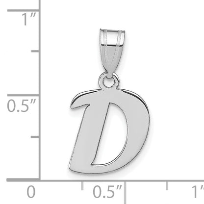 14kw Polished Script Letter D Initial Pendant