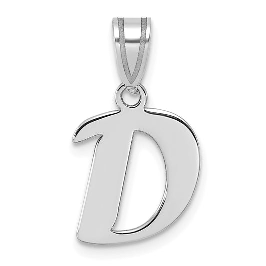 14kw Polished Script Letter D Initial Pendant