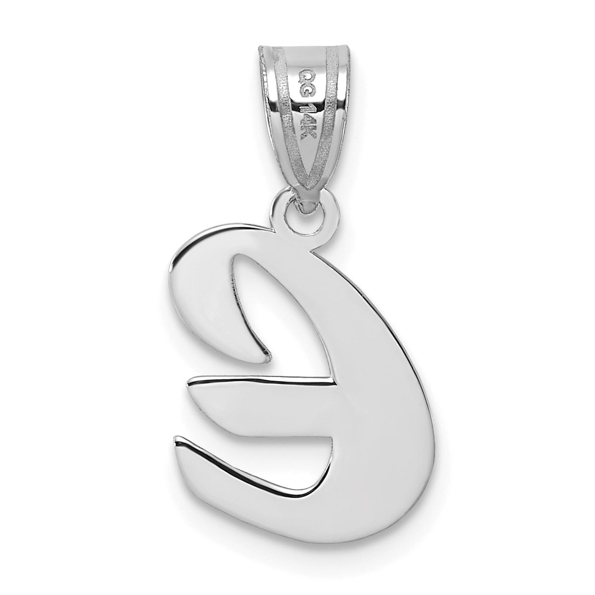 14kw Polished Script Letter E Initial Pendant