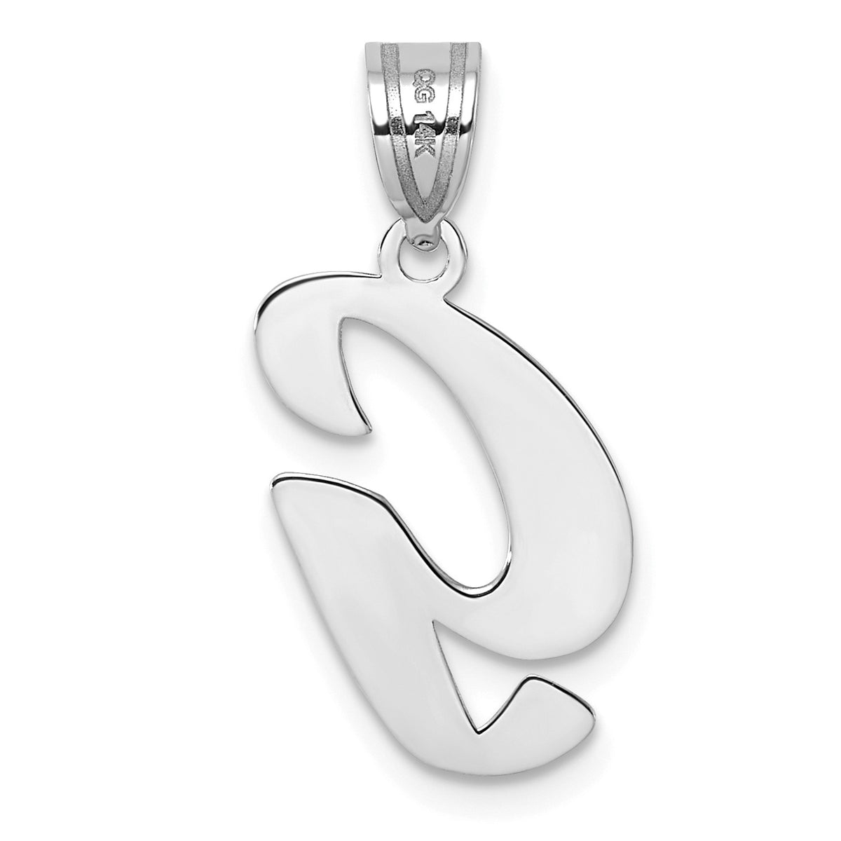 14kw Polished Script Letter G Initial Pendant