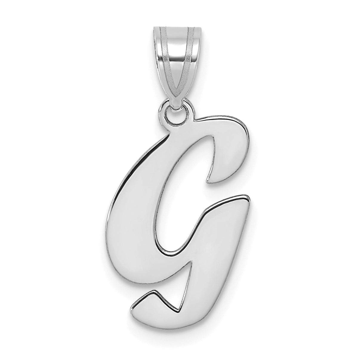 14kw Polished Script Letter G Initial Pendant