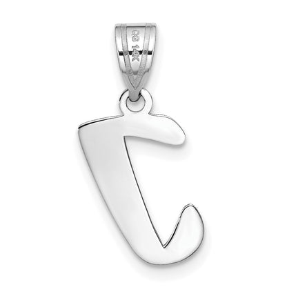 14kw Polished Script Letter I Initial Pendant