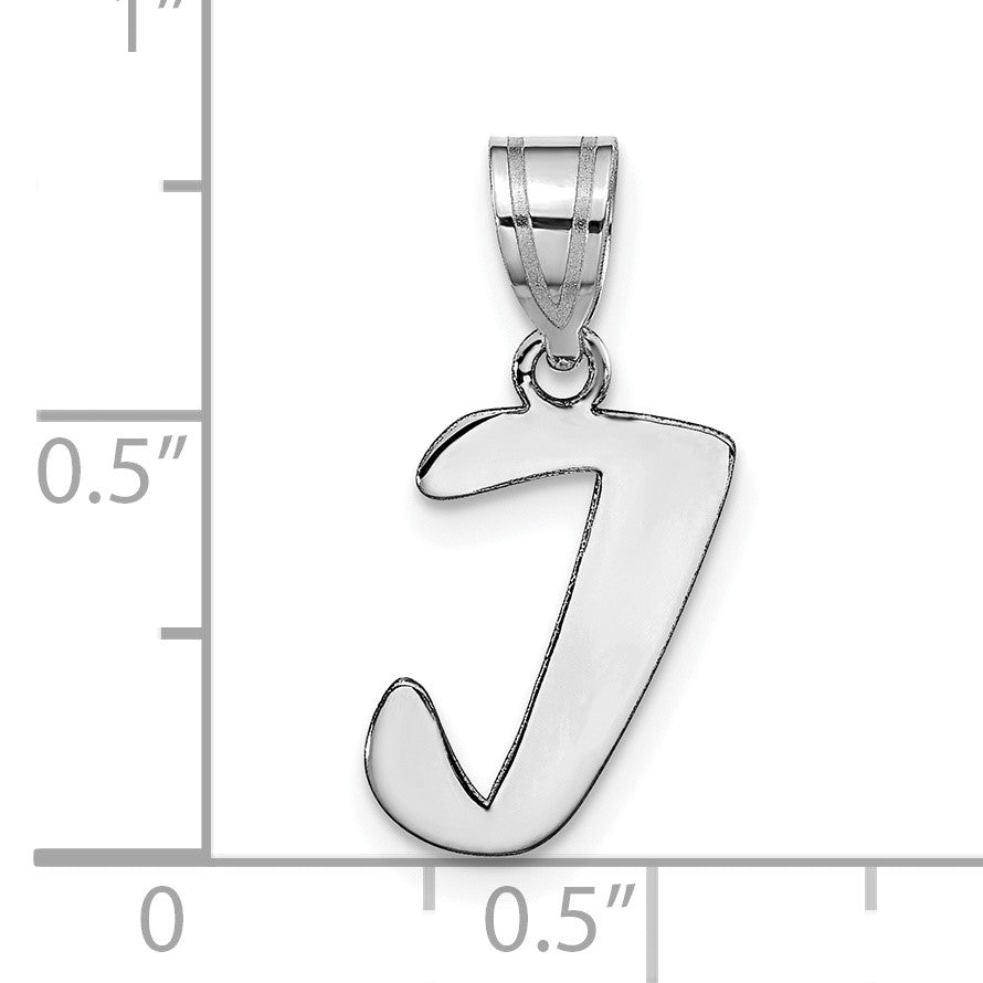 14kw Polished Script Letter I Initial Pendant