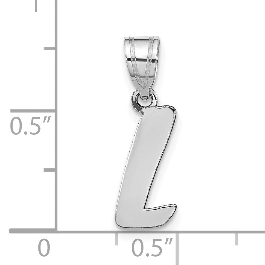 14kw Polished Script Letter L Initial Pendant
