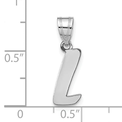 14kw Polished Script Letter L Initial Pendant