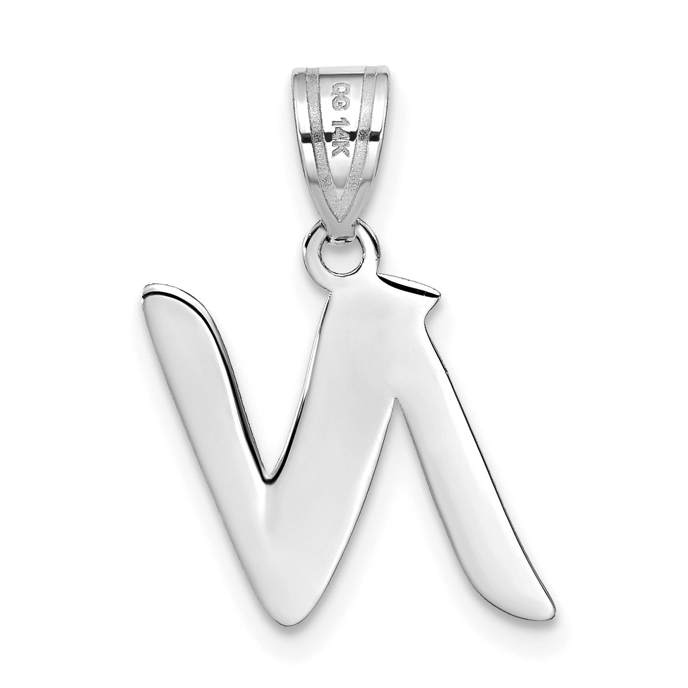 14kw Polished Script Letter N Initial Pendant