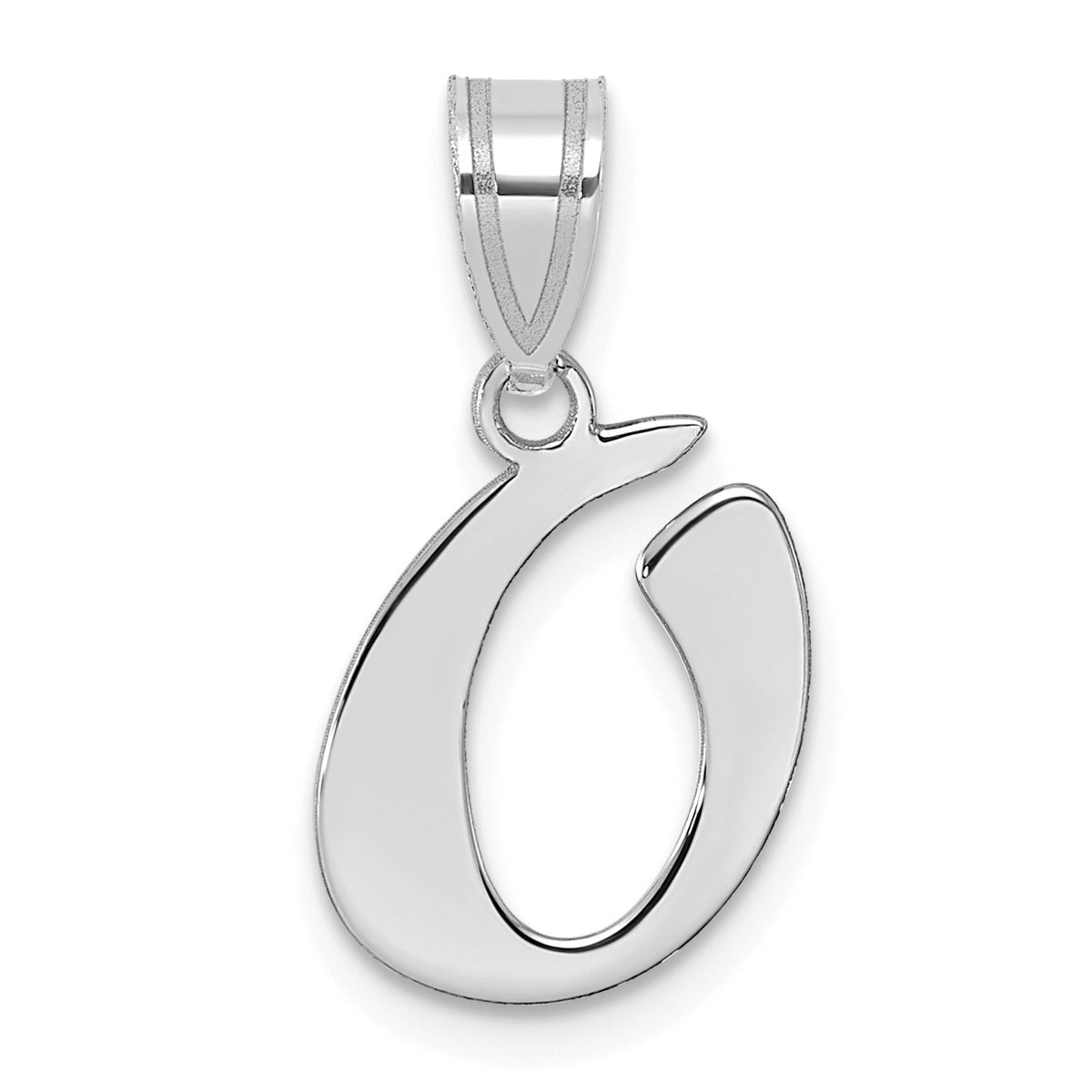 14kw Polished Script Letter O Initial Pendant