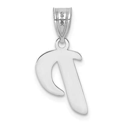 14kw Polished Script Letter P Initial Pendant