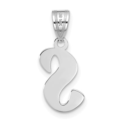 14kw Polished Script Letter S Initial Pendant