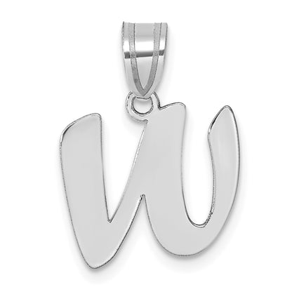 14kw Polished Script Letter W Initial Pendant