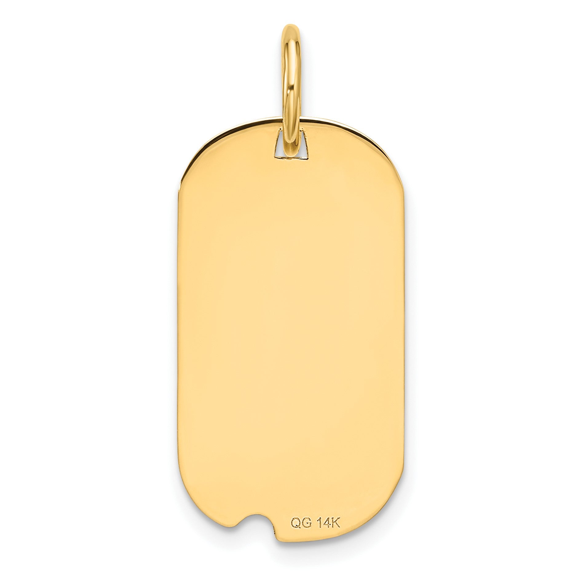 14k Polished Letter P Initial Dog Tag Pendant