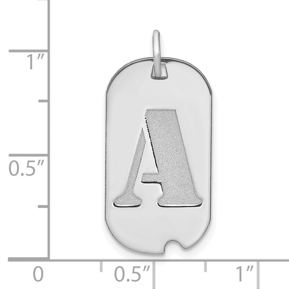 14kw Polished Letter A Initial Dog Tag Pendant