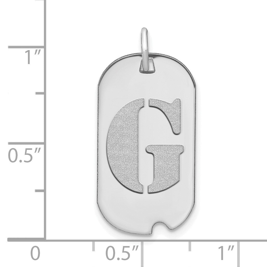 14kw Polished Letter G Initial Dog Tag Pendant