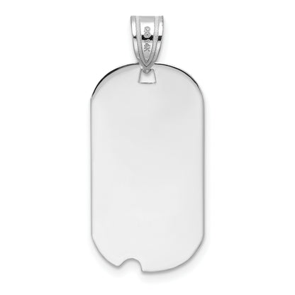 14kw Polished Letter O Initial Dog Tag Pendant