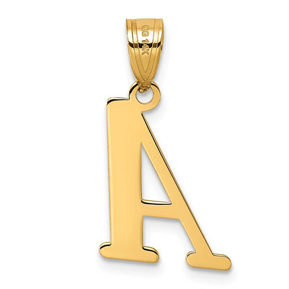 14k Polished Letter A Initial Pendant