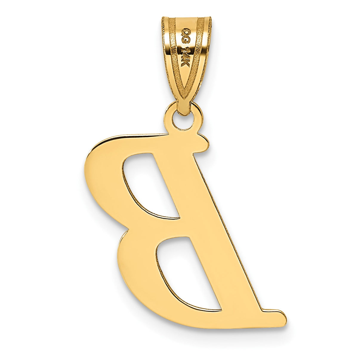 14k Polished Letter B Initial Pendant