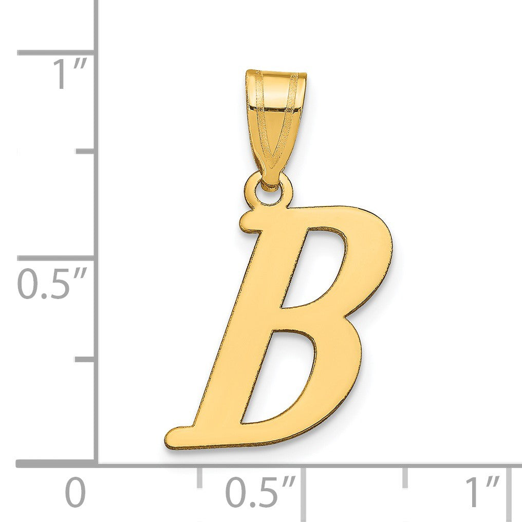 14k Polished Letter B Initial Pendant