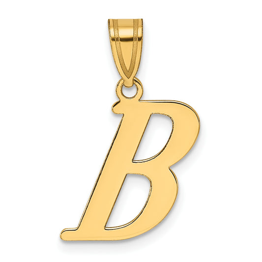 14k Polished Letter B Initial Pendant