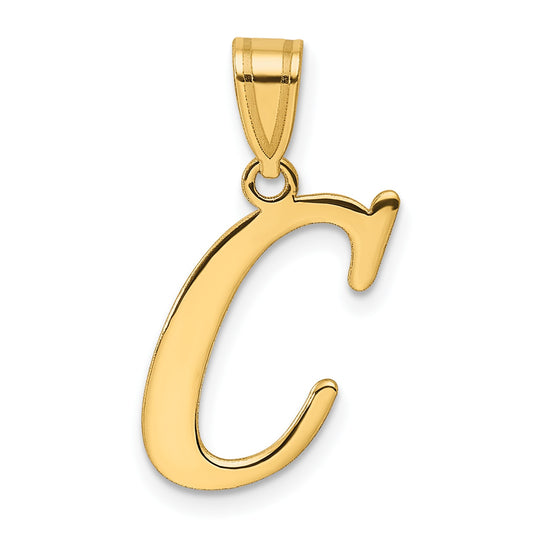 14k Polished Letter C Initial Pendant