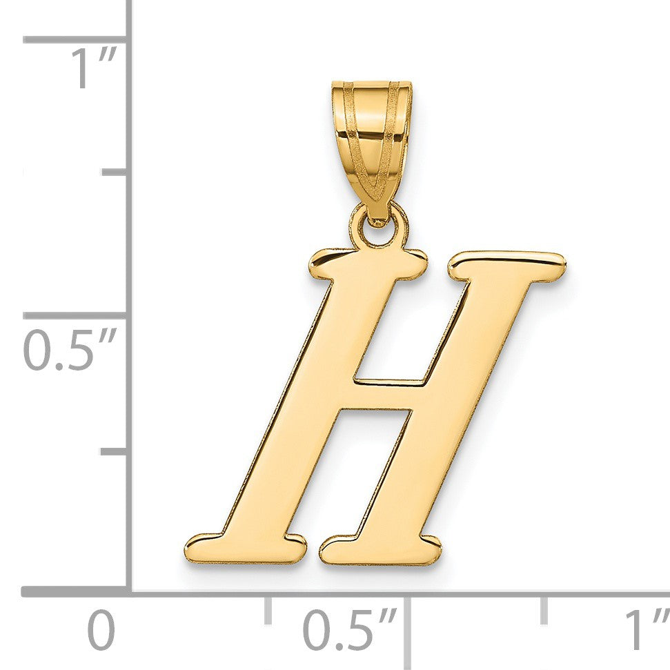14k Polished Letter H Initial Pendant