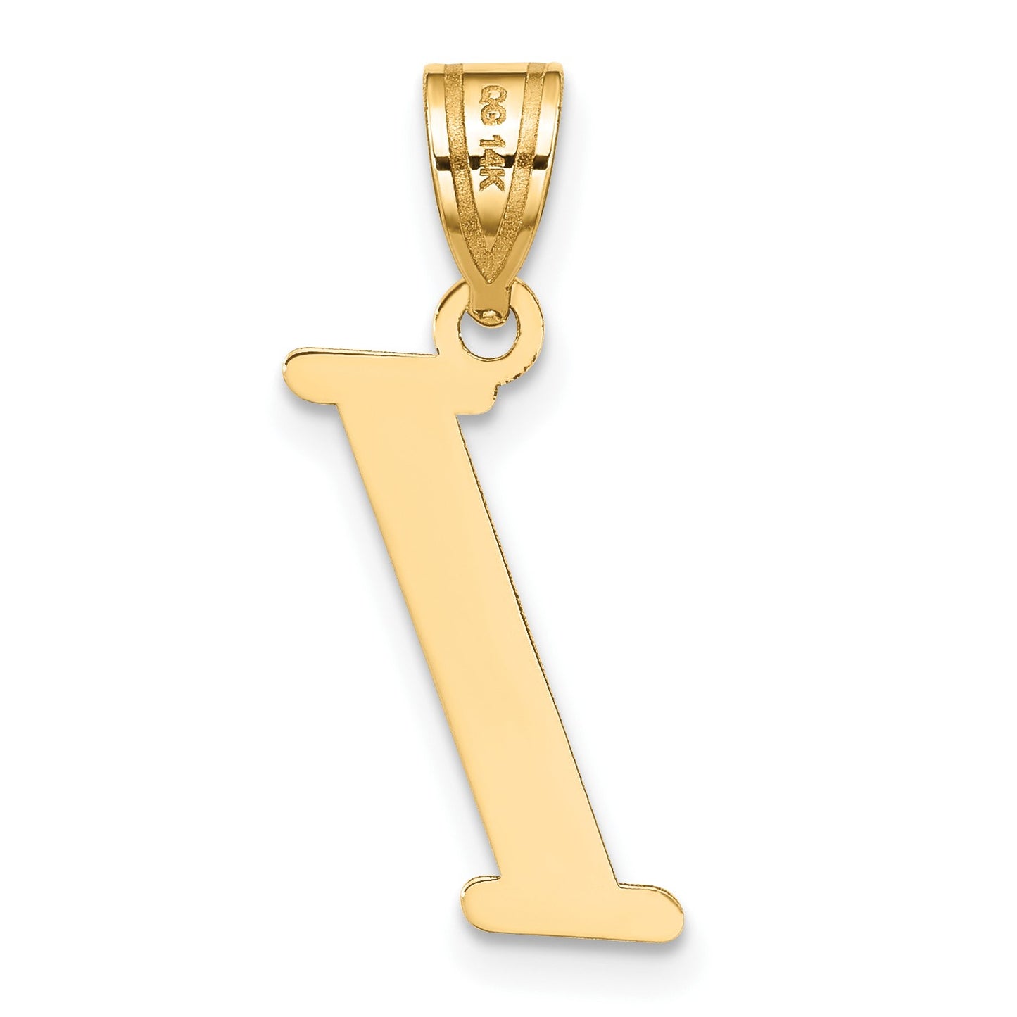 14k Polished Letter I Initial Pendant