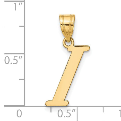 14k Polished Letter I Initial Pendant