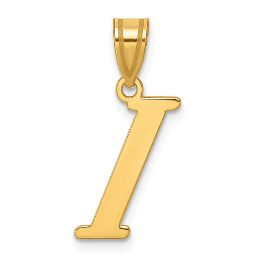 14k Polished Letter I Initial Pendant