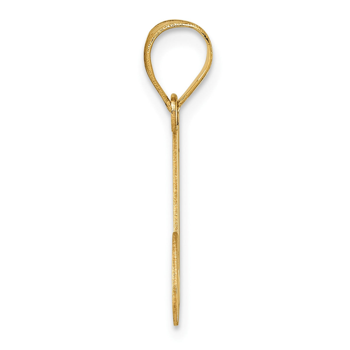 14k Polished Letter J Initial Pendant