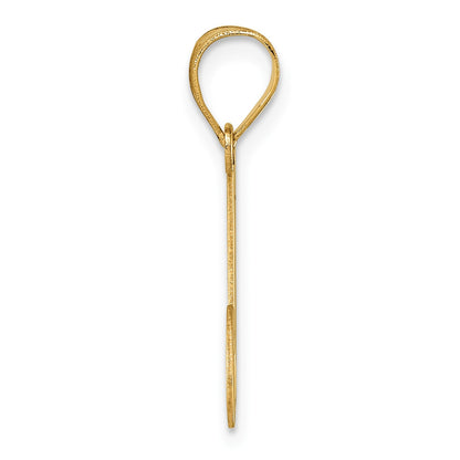 14k Polished Letter J Initial Pendant