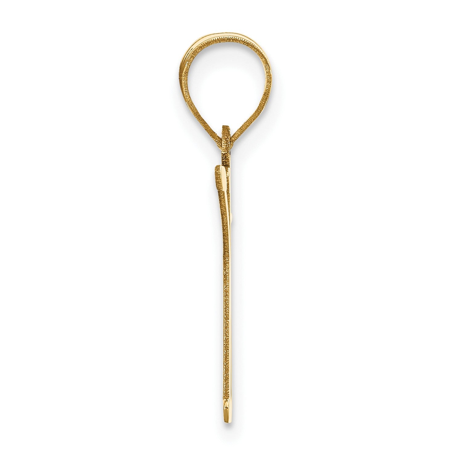 14k Polished Letter K Initial Pendant