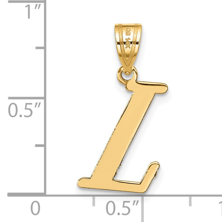14k Polished Letter L Initial Pendant