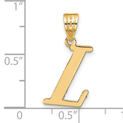 14k Polished Letter L Initial Pendant