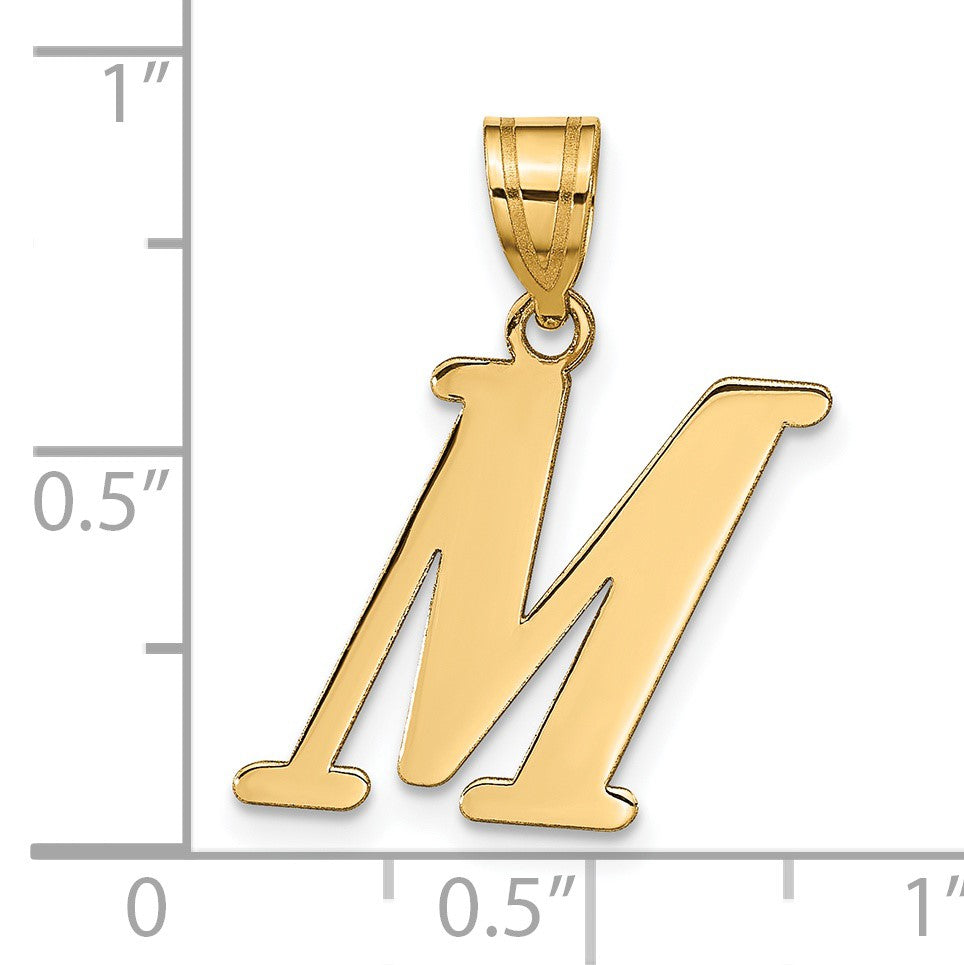 14k Polished Letter M Initial Pendant