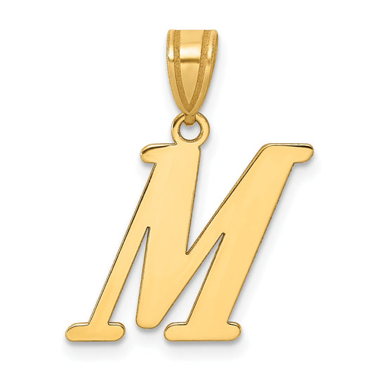 14k Polished Letter M Initial Pendant