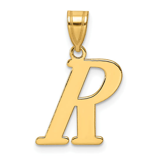 14k Polished Letter R Initial Pendant