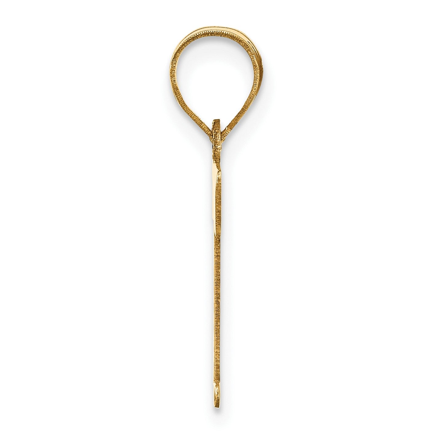 14k Polished Letter T Initial Pendant