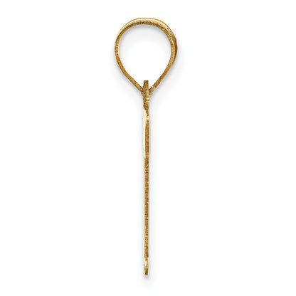 14k Polished Letter T Initial Pendant