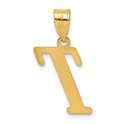 14k Polished Letter T Initial Pendant