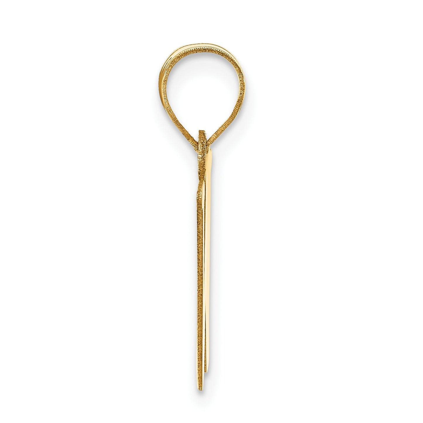 14k Polished Letter W Initial Pendant