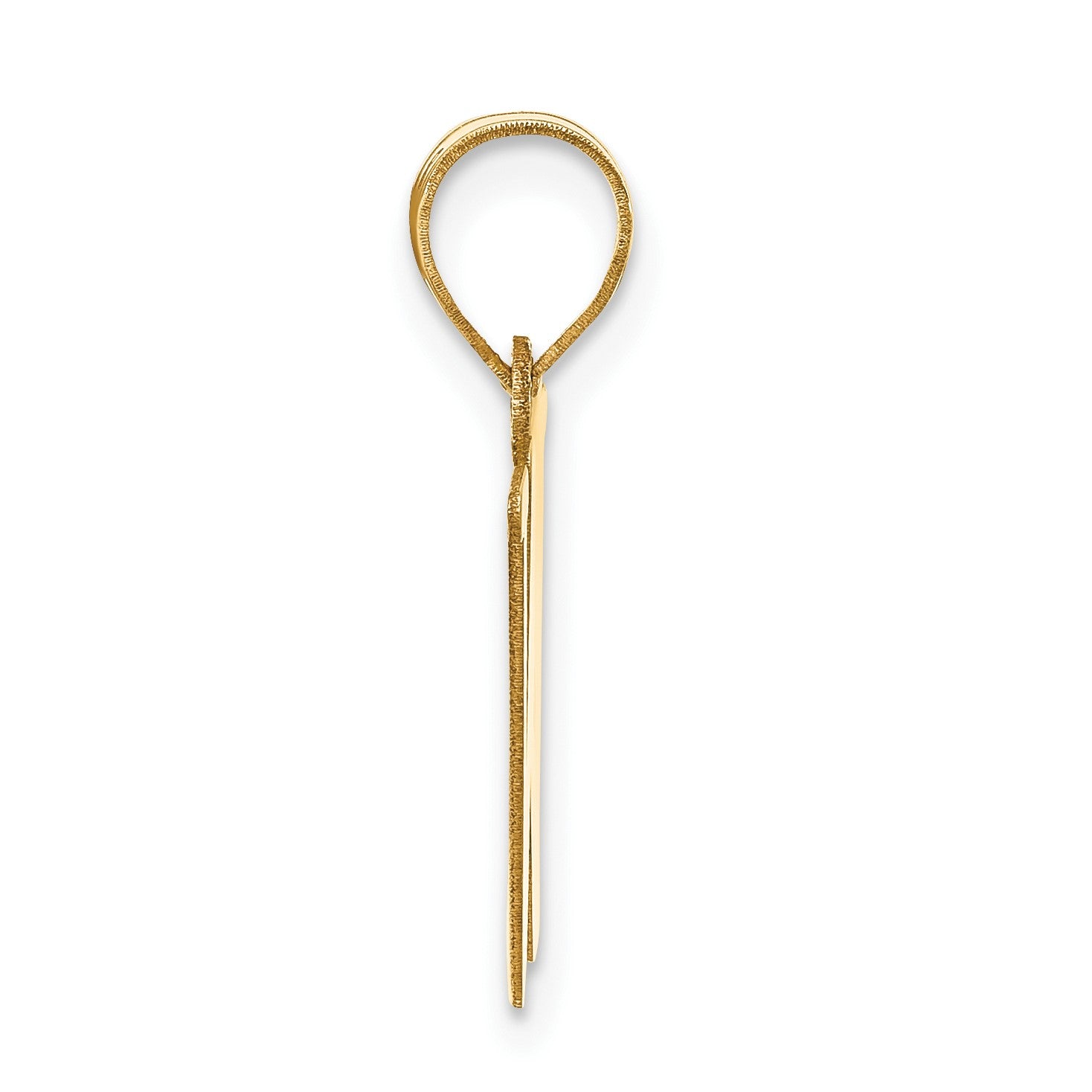 14k Polished Letter W Initial Pendant