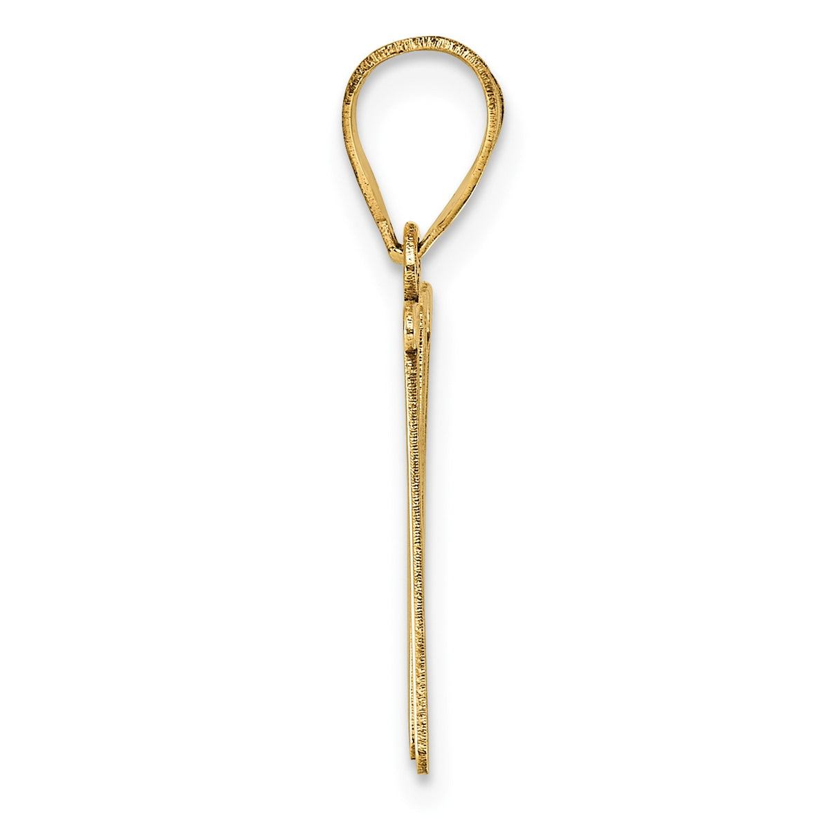 14k Polished Letter W Initial Pendant