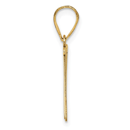 14k Polished Letter W Initial Pendant