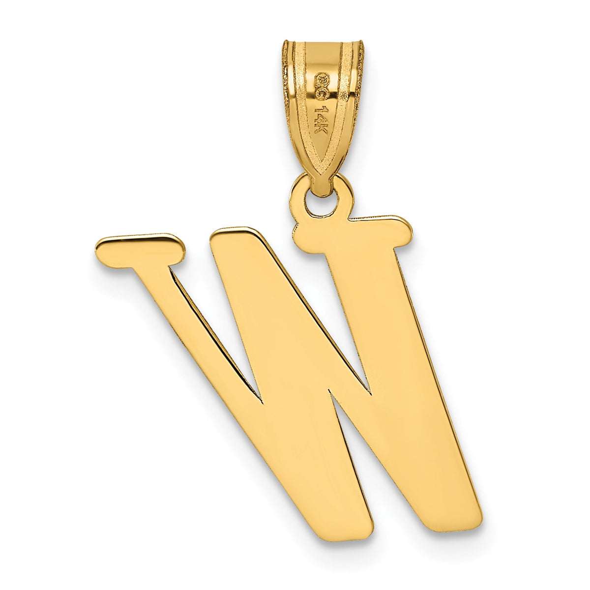 14k Polished Letter W Initial Pendant