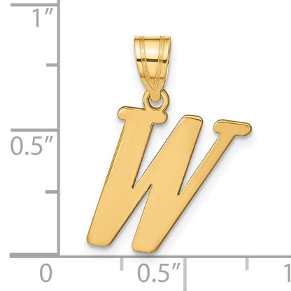 14k Polished Letter W Initial Pendant