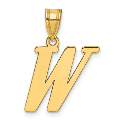 14k Polished Letter W Initial Pendant