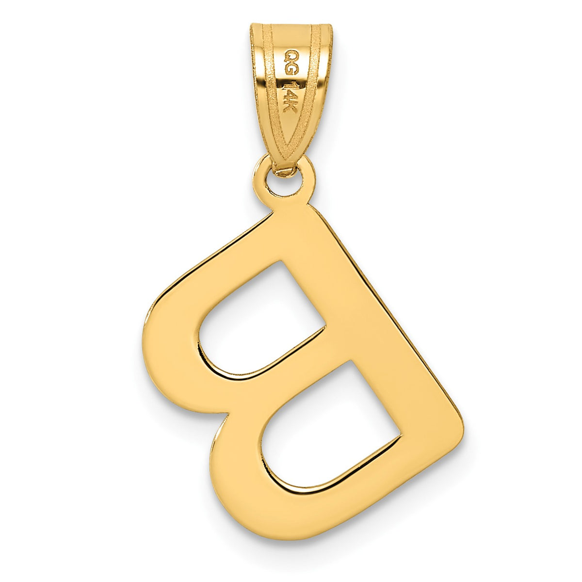 14k Polished Bubble Letter B Initial Pendant
