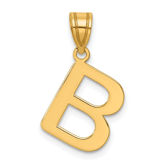 14k Polished Bubble Letter B Initial Pendant